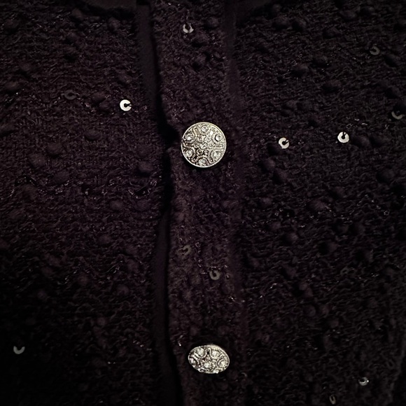 NWOT Black sequin elegant cardigan - Picture 4 of 11